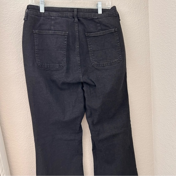 Old Navy Faded Black High Rise Flare Denim Trousers Size 12 - Picture 5 of 5